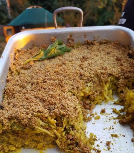 Crumble de courgettes à la menthe